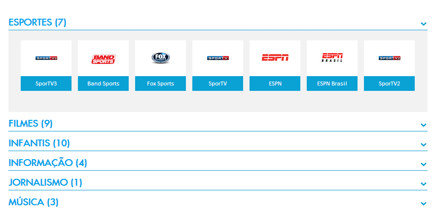 Claro TV e NET abrem sinal de todos os canais de esportes