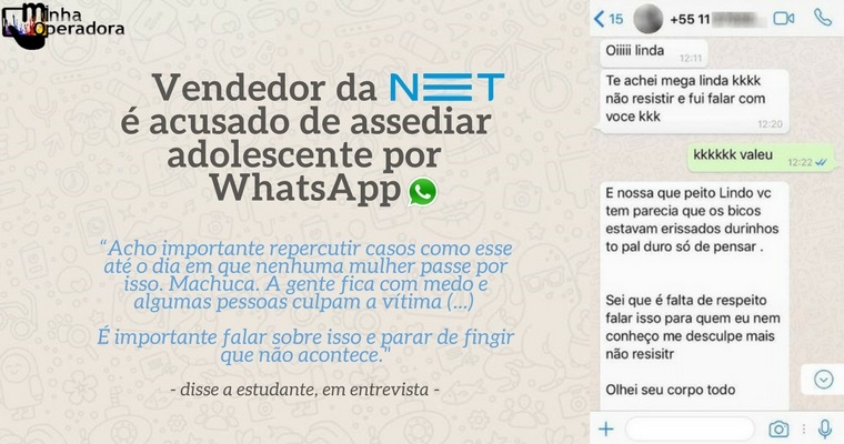 vendedor da NET Claro assedio por WhatsApp