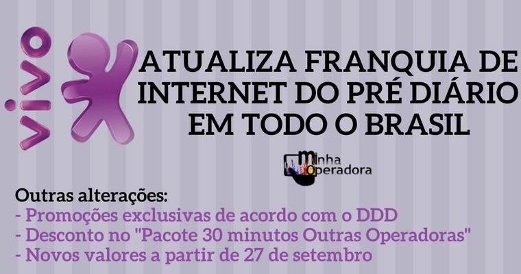 Vivo aumenta internet do Pré Diário e muda preços em todo o Brasil