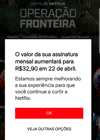 Netflix Brasil confirma aumento na mensalidade ainda sem data definida