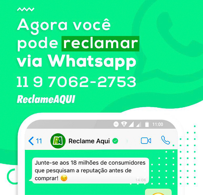 Veja como usar o WhatsApp para registrar uma reclamação no Reclame