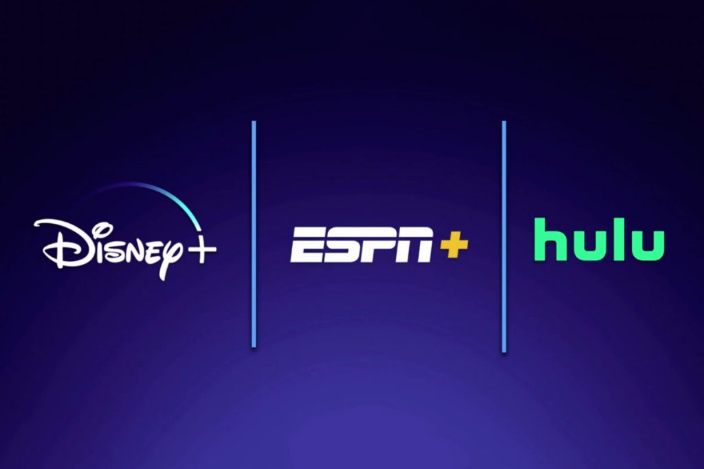 Logotipos Disney+, ESPN+ e Hulu