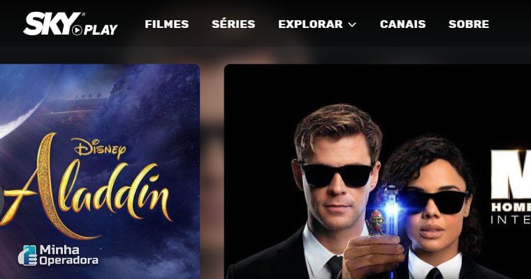 Homepage do SKY Play