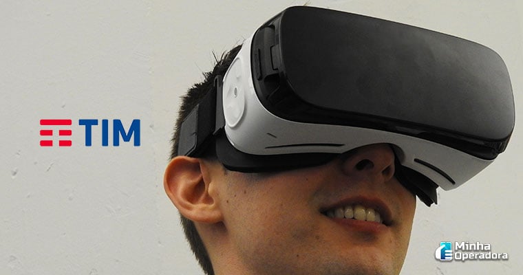 Ilustração. Homem utilizando realidade virtual