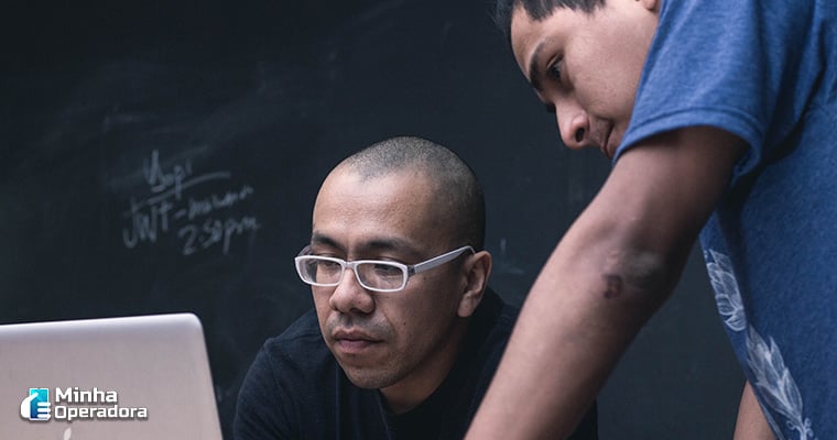 Ilustração professor e aluno