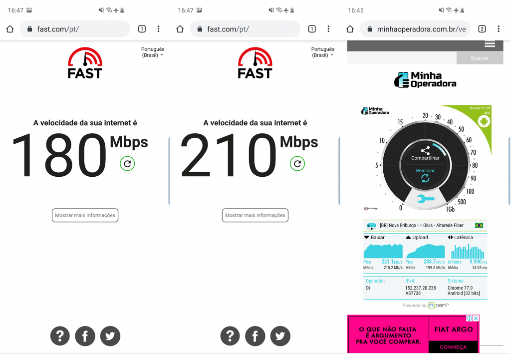 Medição de desempenho pelo Minha Operadora