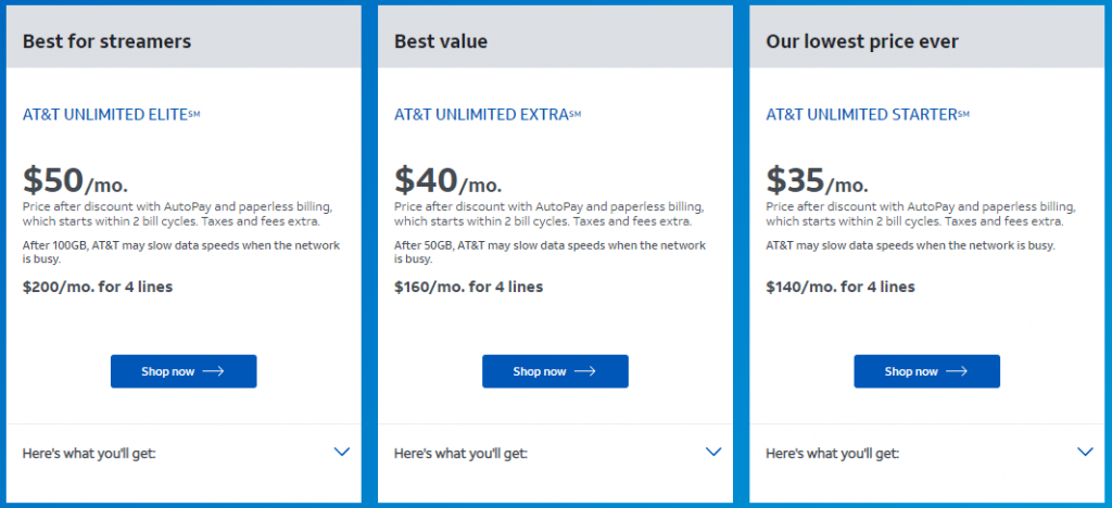 Planos da AT&T