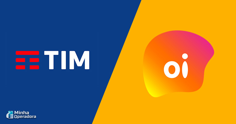 Logotipos da Oi e TIM