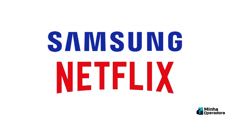 Logo da Netflix e Samsung