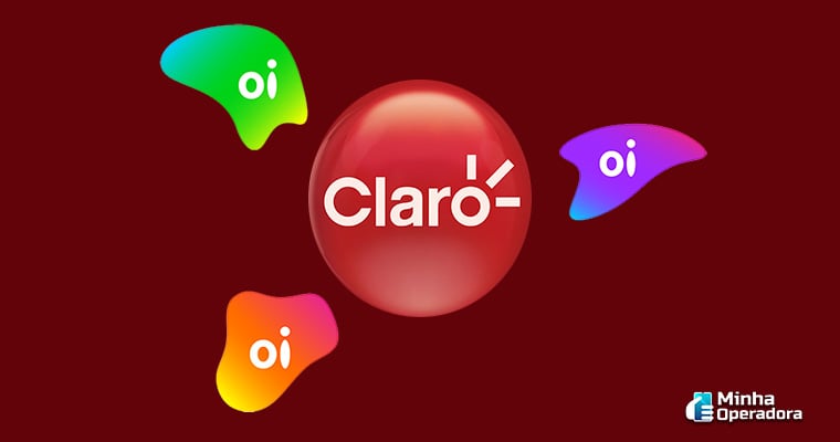 Ilustração logotipos Claro e Oi