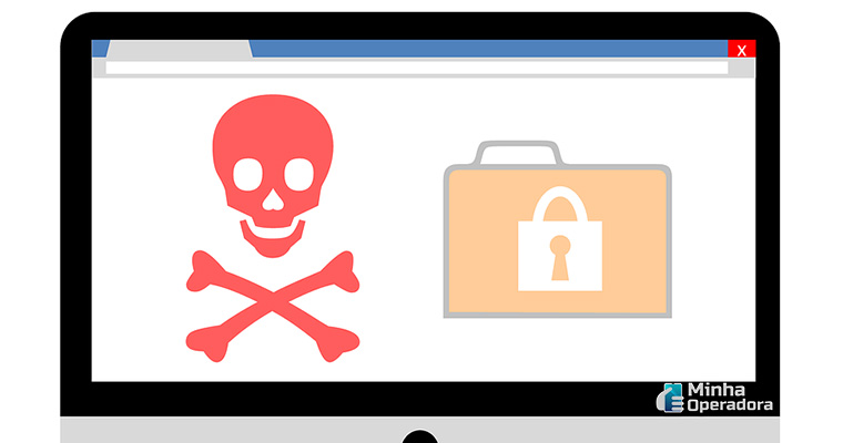 Ilustração computador infectado