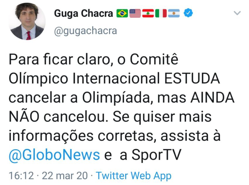 Tuíte de Guga Chacra