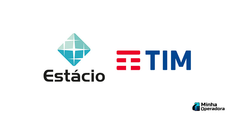 Logotipo Estácio e TIM