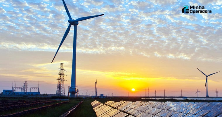 Ilustração - Estação de energia renovável