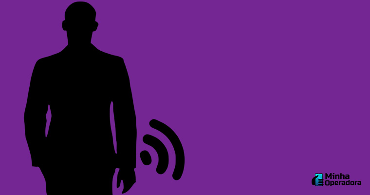 Ilustração - Pessoa com sinal Wi-Fi
