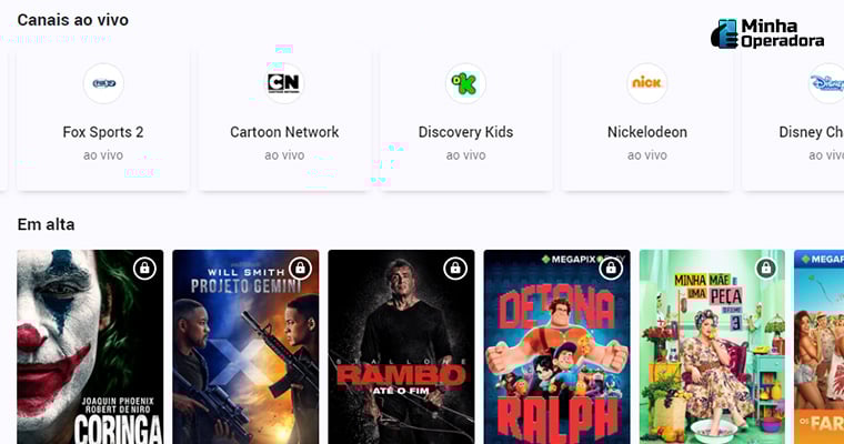 Interface do SKY Play
