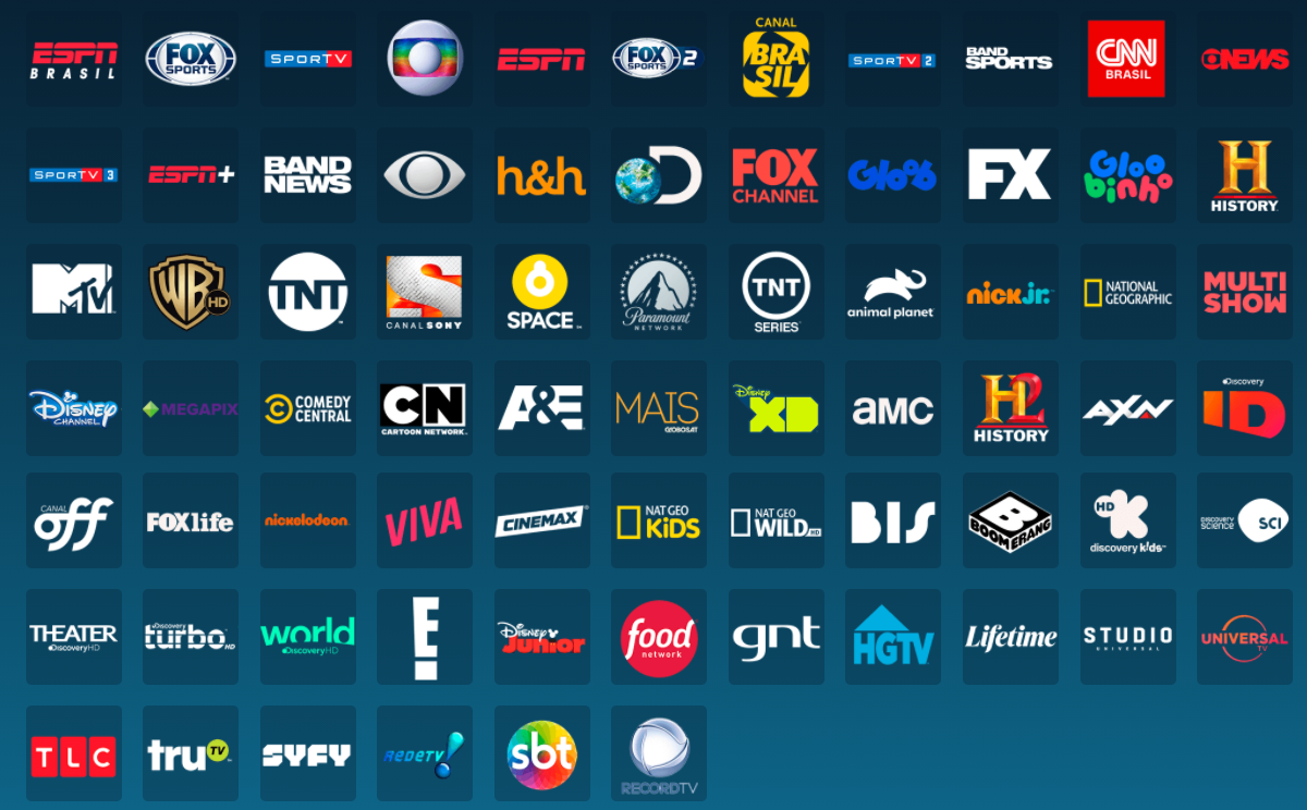 Canais do DirecTV Go