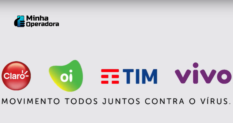 Logomarca das principais operadoras de telefonia móvel do país.