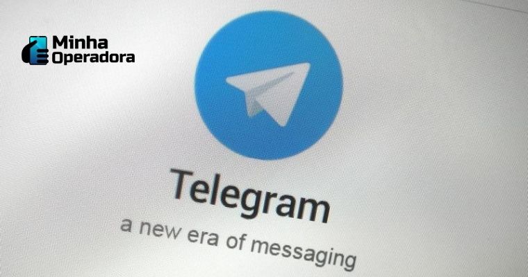 Logotipo do Telegram na tela de um celular.
