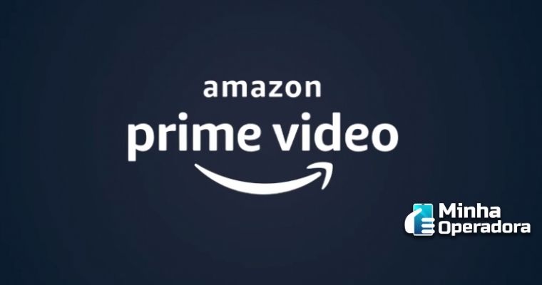 Logotipo do Amazon Prime em um fundo azul-escuro.