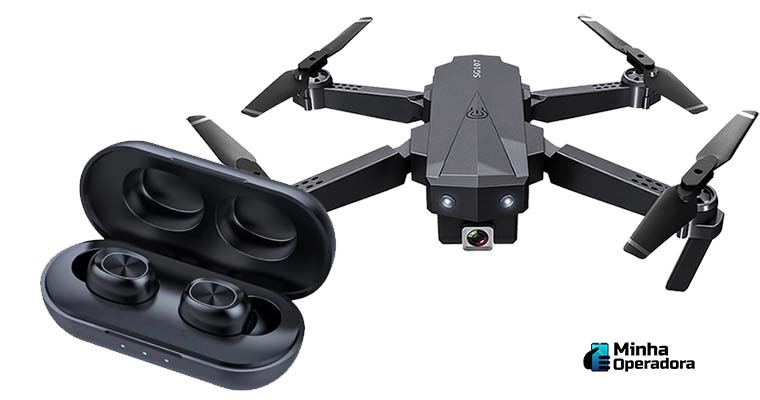 Fone de ouvido Bluetooth e Drone, ofertas do dia.