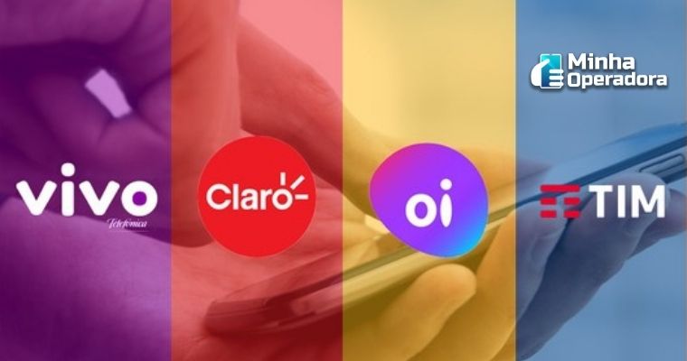 Logotipos da Vivo, Claro, Oi e Vivo.