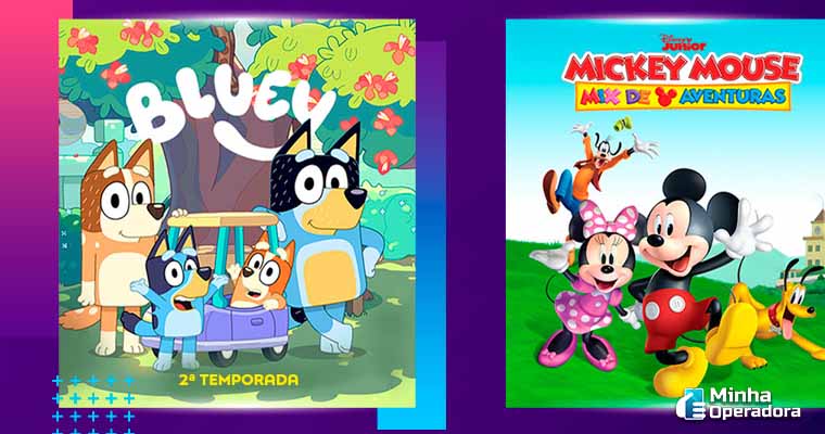 Atrações do Disney Jr., canal com sinal aberto na Claro net.