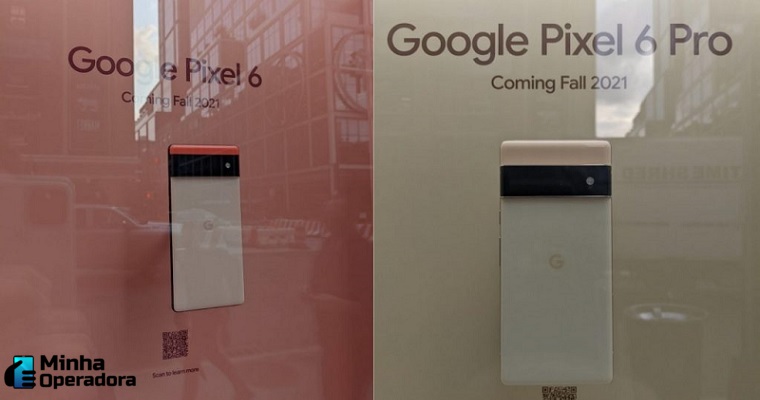 google pixel 6 e pixel pro exposto em vitrine