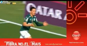 Propaganda da Claro aparece durante o gol do Palmeiras na final da Libertadores