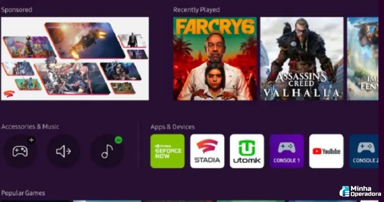 TVs da Samsung terão recurso para jogos via streaming sem precisar de console