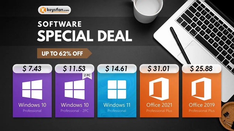 Microsoft Windows e Office pelo menor preço no Keysfan, a partir de $ 7
