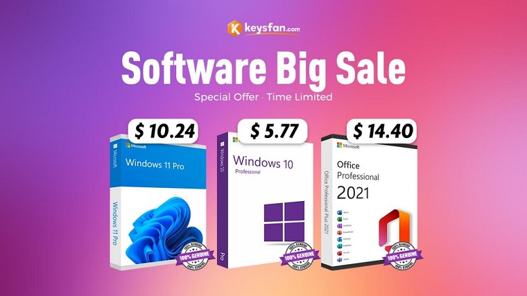 Windows 10 a partir de $ 5,77 ou Office 2021 a partir de $ 14,40 na Keysfan Software Big Sale!