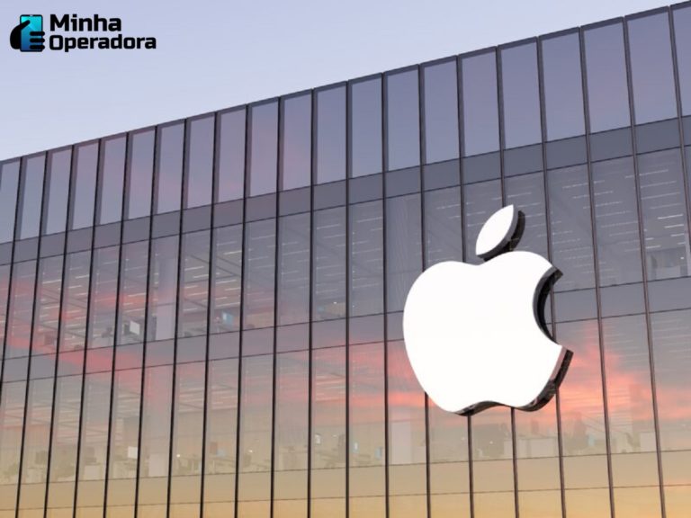 Edifício com a logo da Apple