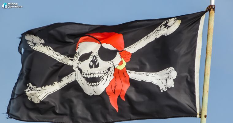 Bandeira que representa os piratas