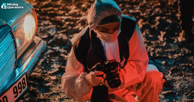 Ilustração de cena de crime