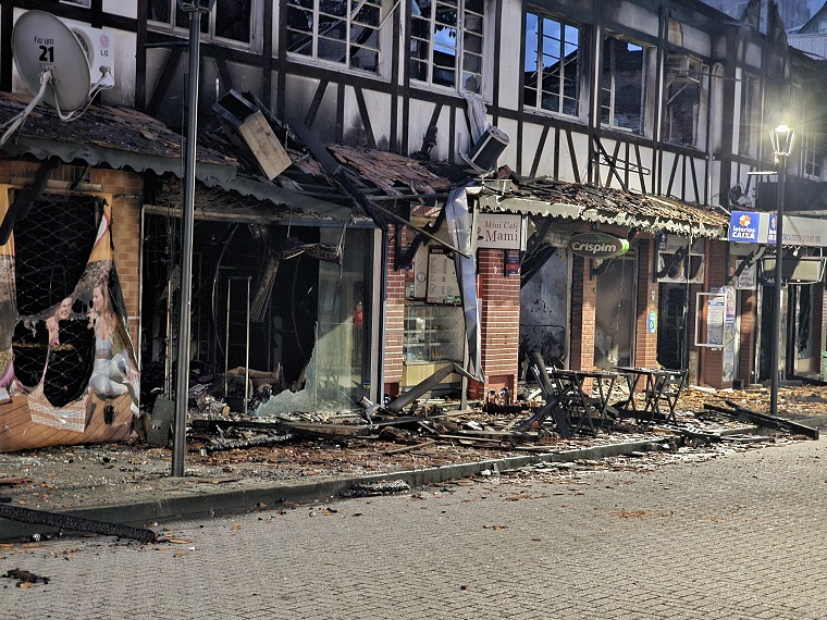 Incêndio comércio Blumenau XV de Novembro