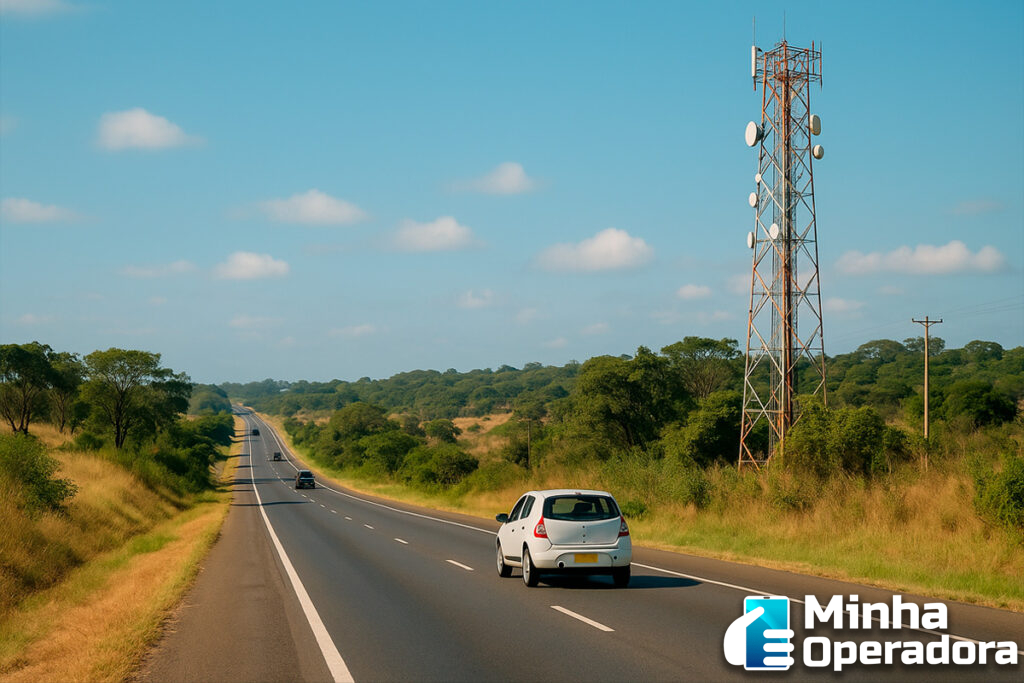 carro estrada sinal Brasil 5G 4G