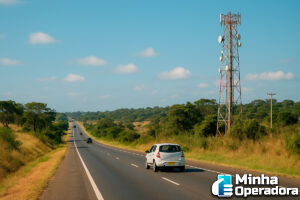 carro estrada sinal Brasil 5G 4G