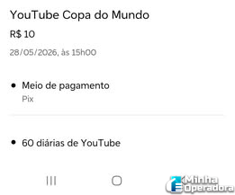 Promoção pacote copa do mundo youtube vivo easy assinado