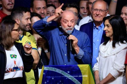 Presidente Luiz Inácio Lula da Silva discursa após vitória nas eleições 2026