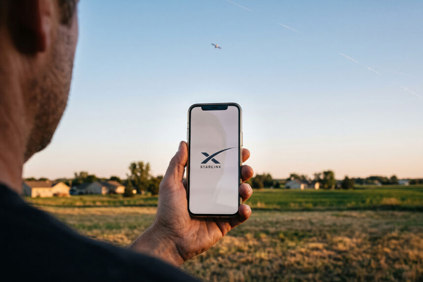 Starlink no celular satélite